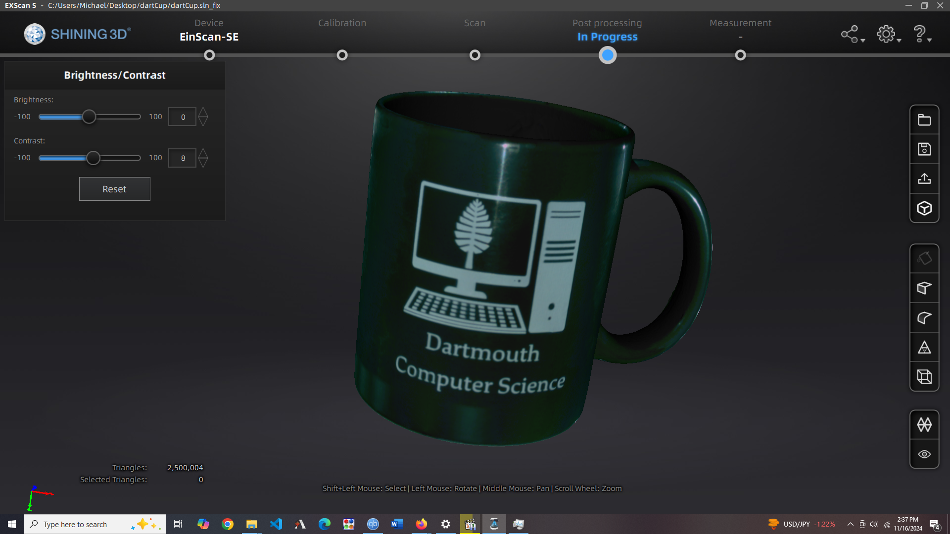 Our mug as reproduced by scanning software